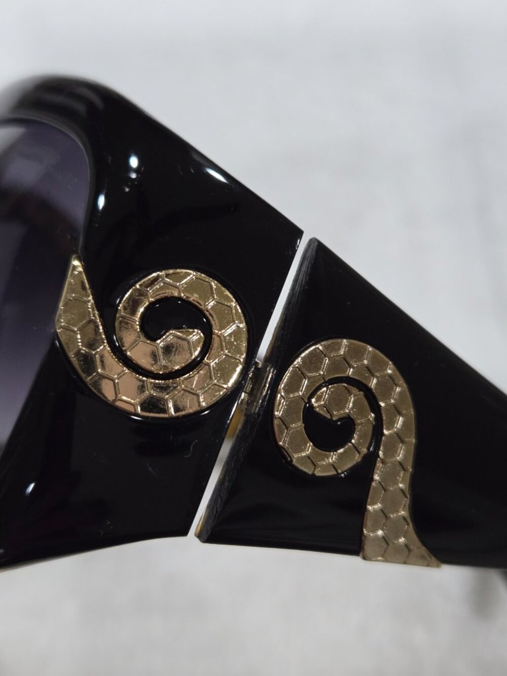 Vintage Robert Cavalli Stato 390S Oversized Black w/ Leopard Print Sunglasses - Picture 8 of 10